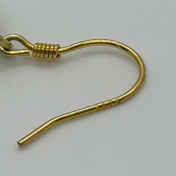 Handmade Green Teardrop Glass Earrings With Sterling Silver Wire Hooks For Women - Picture 6 of 15